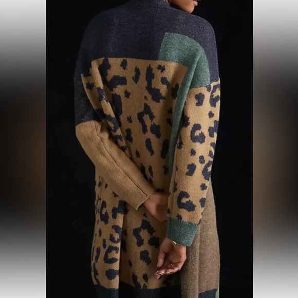 Pilcro for Anthropologie Animal Print Open Cardigan Duster Sweater One Size OS - Picture 2 of 4